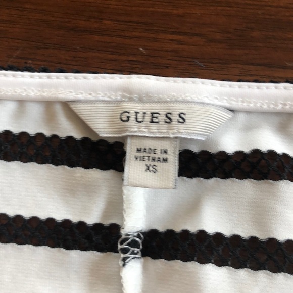 Guess Black & White Peplum Top - Picture 2 of 2